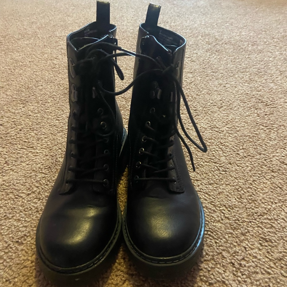 Black Combat boots.